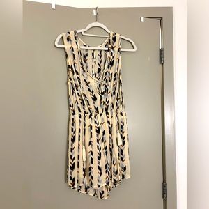 Audrey brand romper, tie front and open back with cinched waist